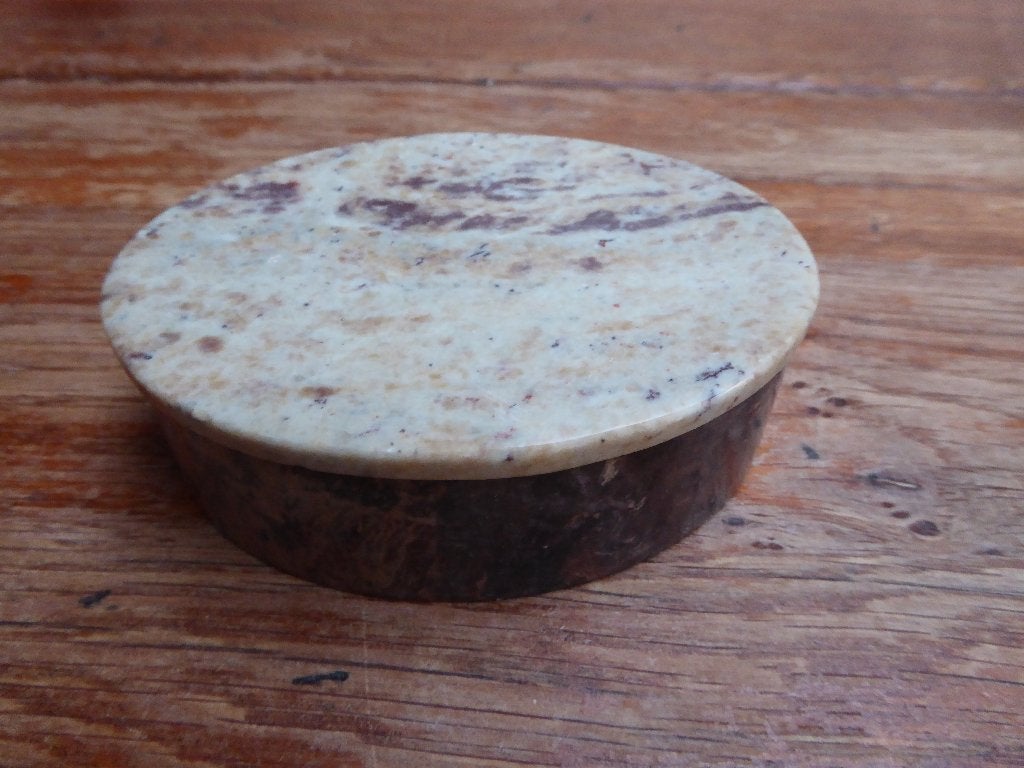 Ovaal marmeren doosje met deksel, Ophalen of Verzenden