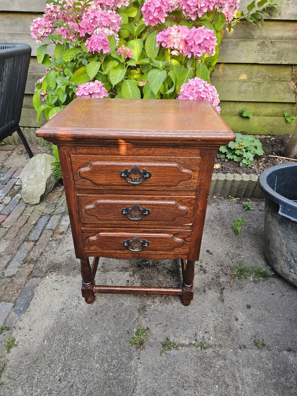 eikenhouten halkastje/nachtkastje, Huis en Inrichting, Kasten | Ladekasten, Ophalen, Eikenhout, 50 tot 100 cm, 3 of 4 laden