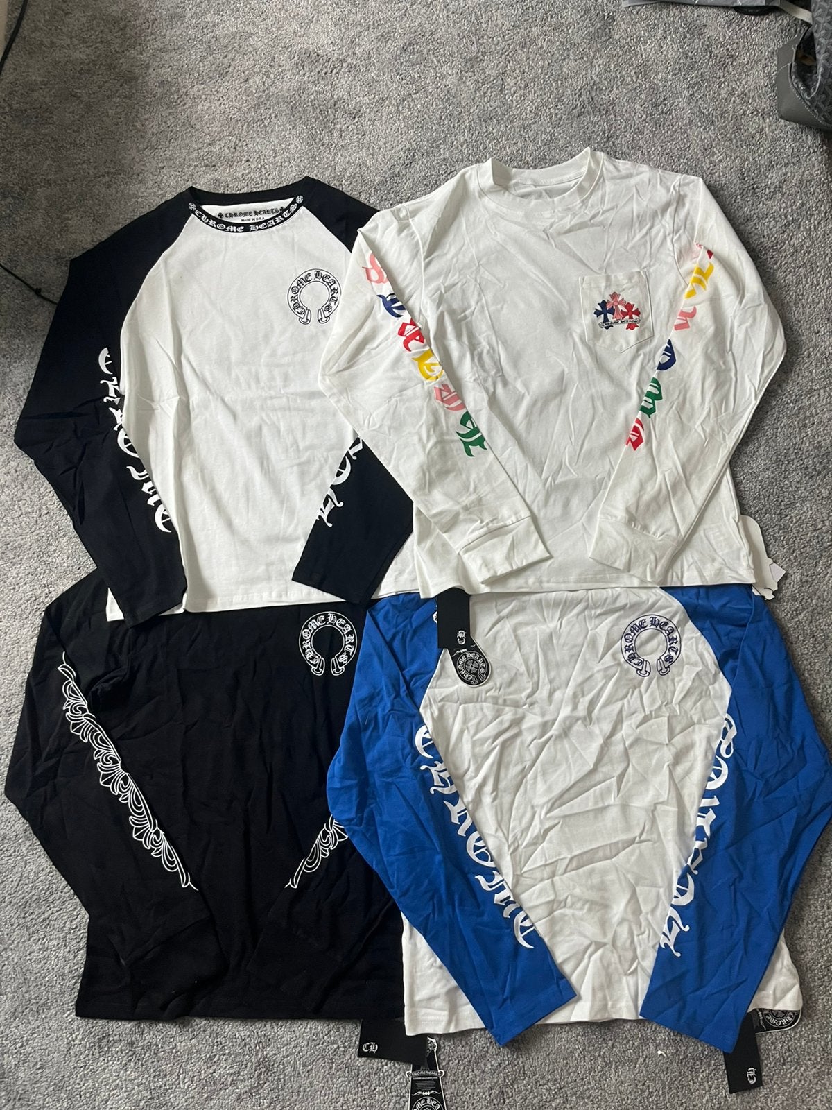 Set van 4 chrome hearts longsleeve, Ophalen of Verzenden, Nieuw, Maat 46 (S) of kleiner