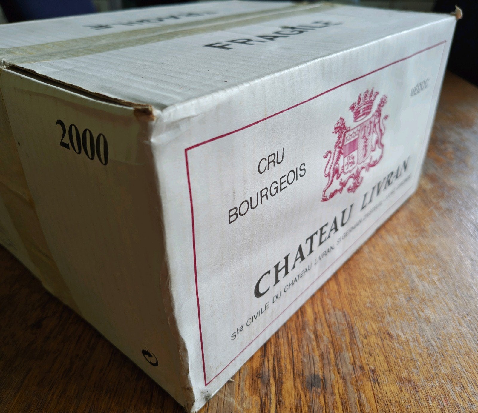 Château Livran 2000 Médoc Cru Bourgeois. 3 flessen., Frankrijk, Nieuw, Ophalen of Verzenden, Rode wijn