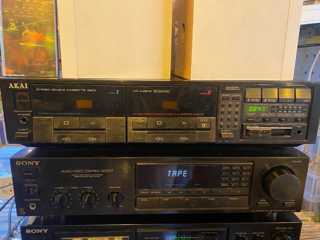 Akai HX-A415W cassette deck, Dubbel, -, -, Ophalen of Verzenden