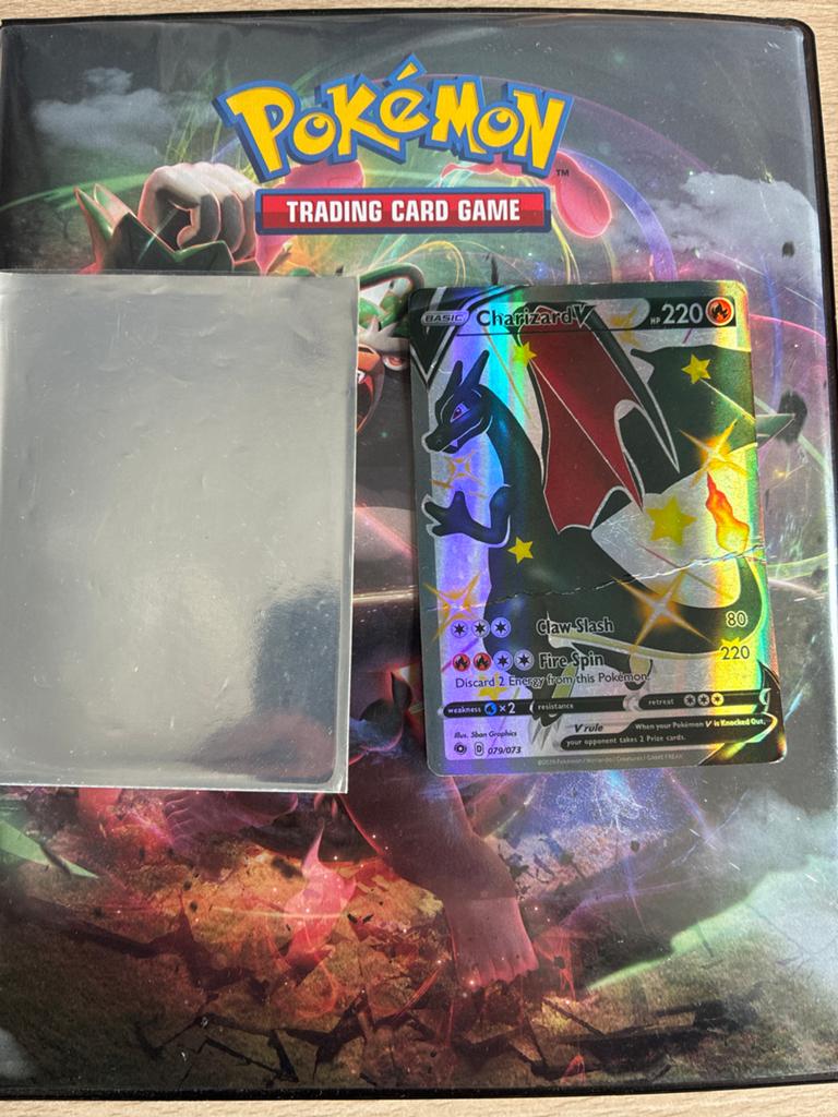 Pokémon Charizard V (079/073) Shining Fates Kaart, Ophalen of Verzenden, Gebruikt, Losse kaart, Foil