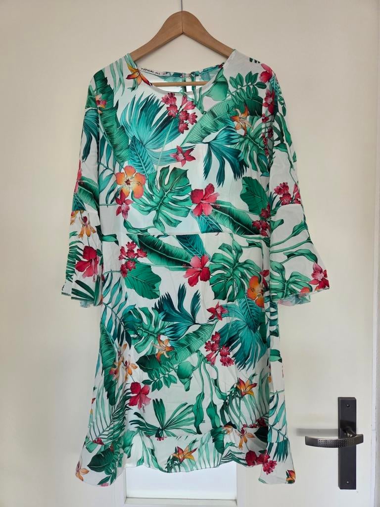 Zomerjurk met tropische print - Zo goed als nieuw, Overige kleuren, TYPICAL JILL, Maat 46/48 (XL) of groter, Ophalen of Verzenden