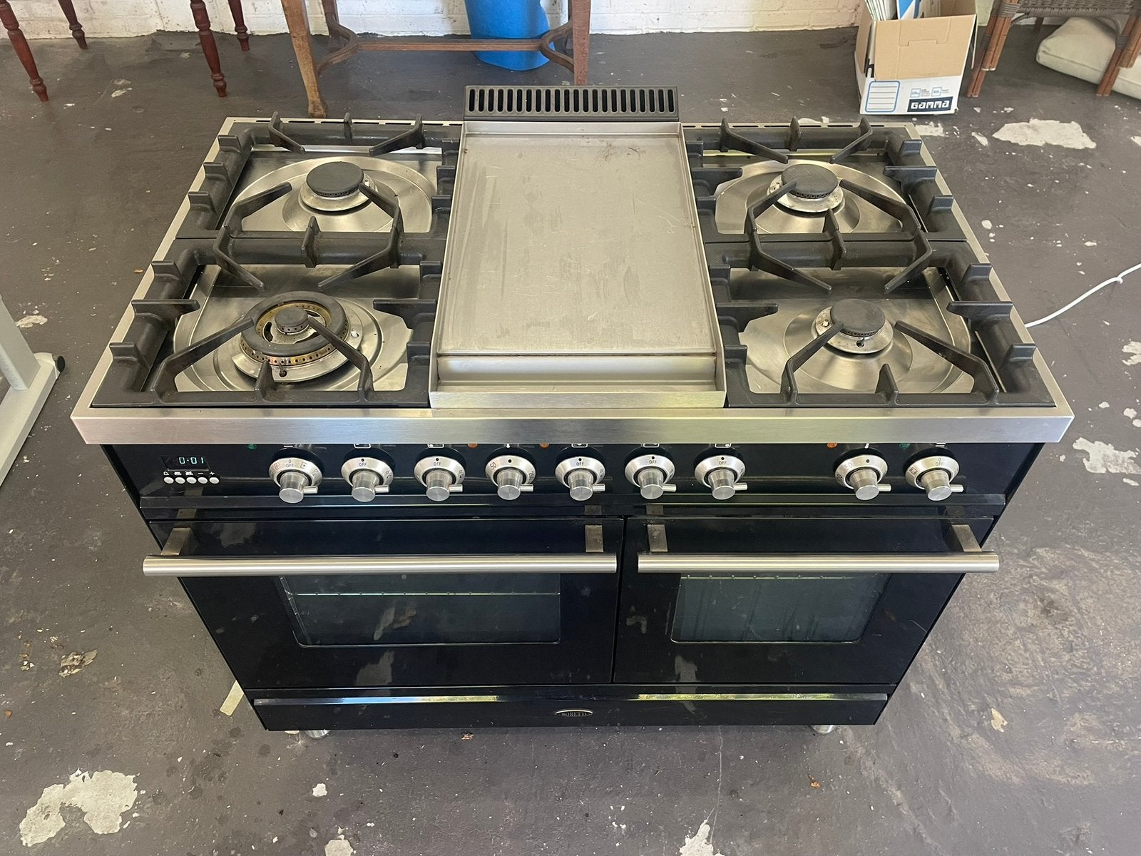 Boretti gasfornuis met dubbele oven– volledig werkend, Ophalen, 60 cm of meer, Zo goed als nieuw, Gas