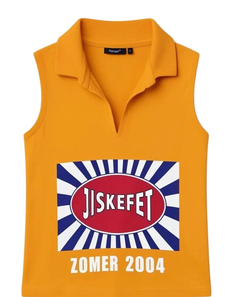 Origineel Jiskefet Zomer 2004 Mouwloos Poloshirt - Maat S, Ophalen of Verzenden, Nieuw, Kleding