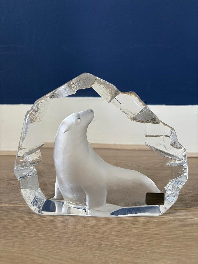 Glaskunstwerk Mats Jonasson zeeleeuw, Antiek en Kunst, Ophalen of Verzenden