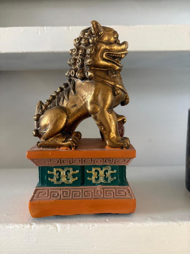 Kandelaar, Foo dog, polyresin, Ophalen