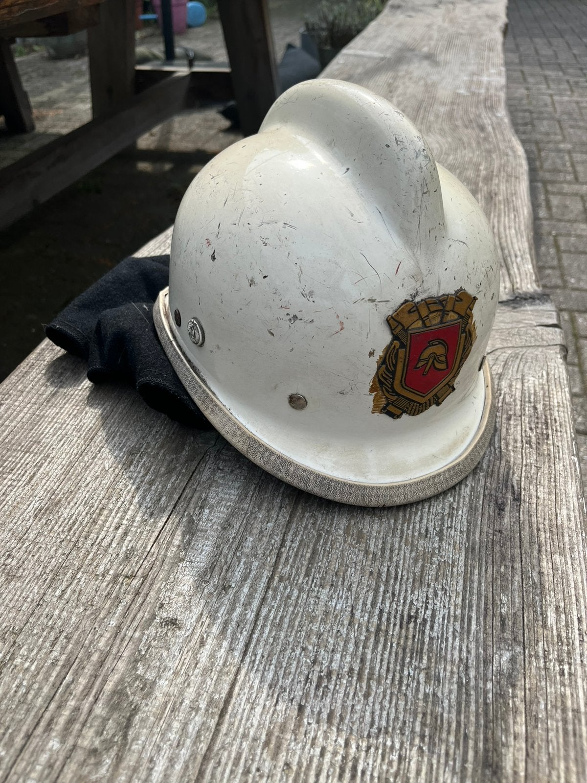 Brandweer helm gebrukt vintage retro €12,50, Ophalen of Verzenden, Persoonlijke verzorging
