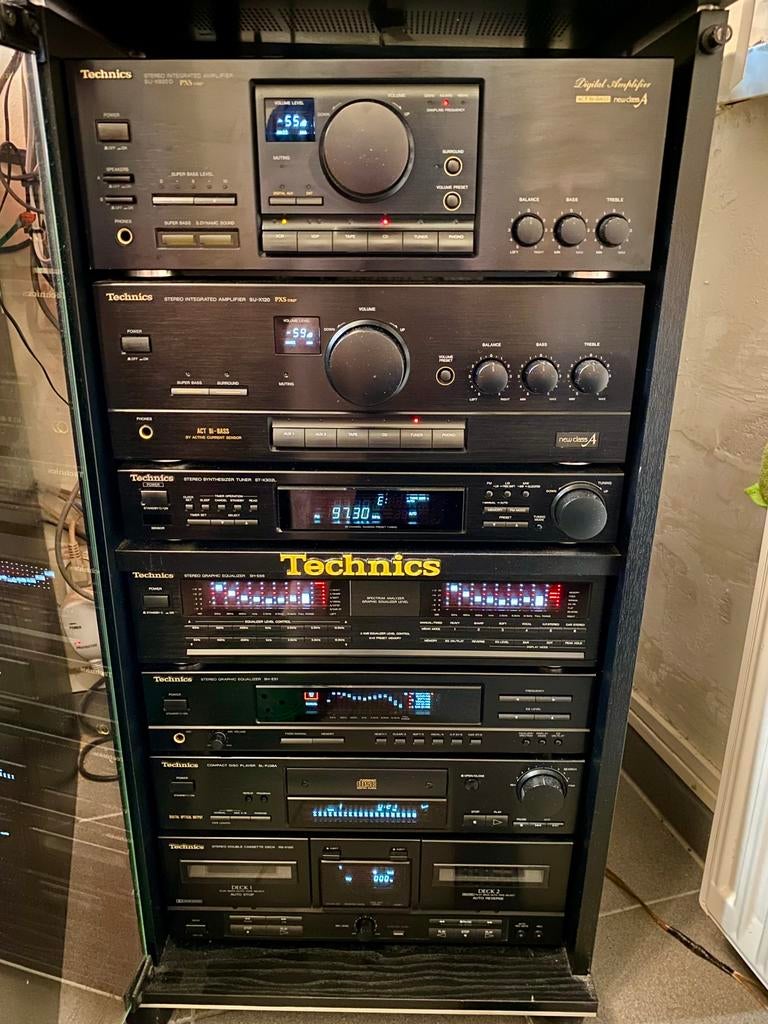 technics complete midi set plus technics kast, Tuner of Radio, Losse componenten, Zo goed als nieuw, Ophalen