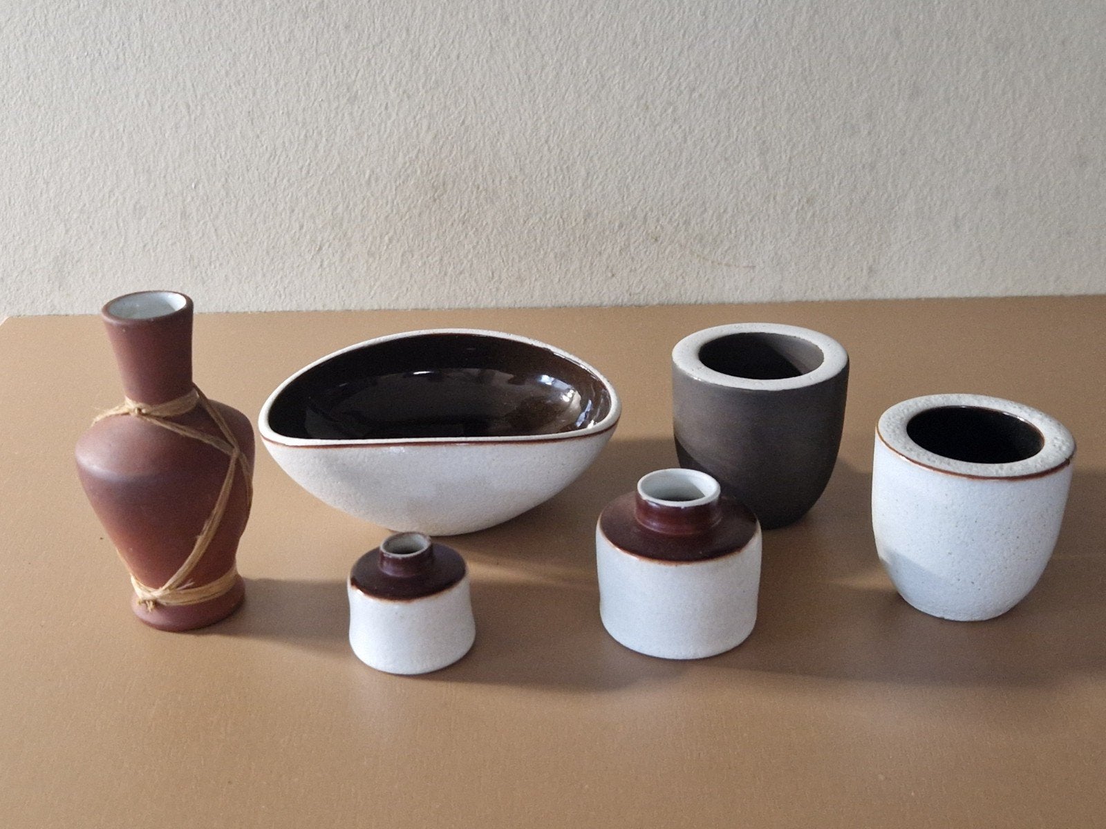Set van 6 Ravelli keramiek vazen en schalen, Antiek en Kunst, Ophalen of Verzenden