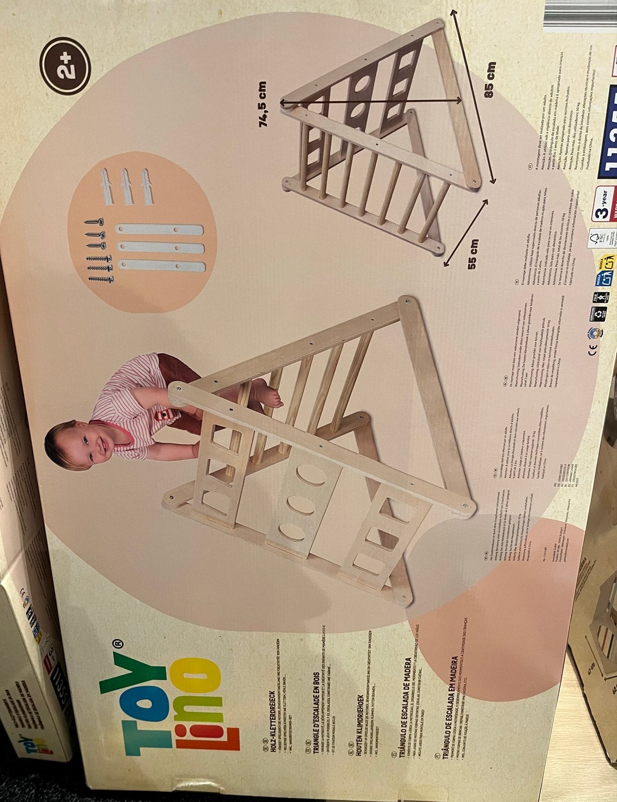Nieuw Houten Klimrek - Toy Lino Klimdriehoek, Kinderen en Baby's, Ophalen of Verzenden, Nieuw, Klimwand