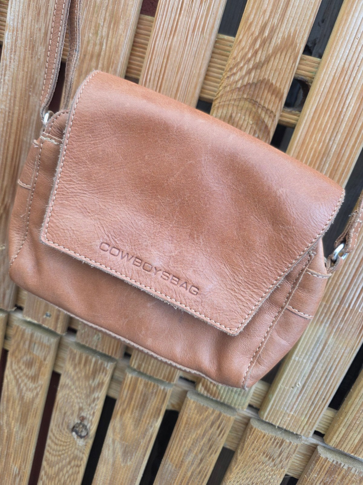 COWBOYSBAG prachtige crossbody van leder, Ophalen of Verzenden, Zo goed als nieuw, Bruin