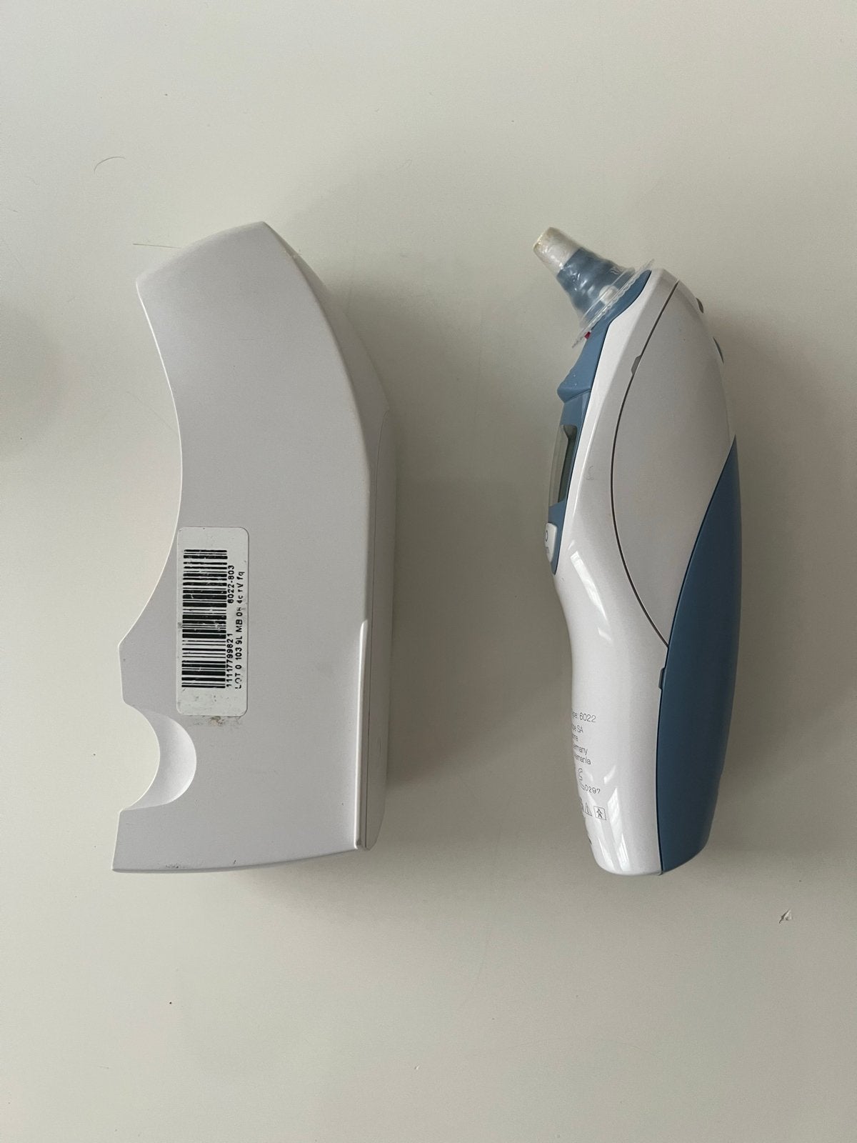 Braun ThermoScan Oorthermometer met houder, Ophalen of Verzenden, Gebruikt, Overige typen