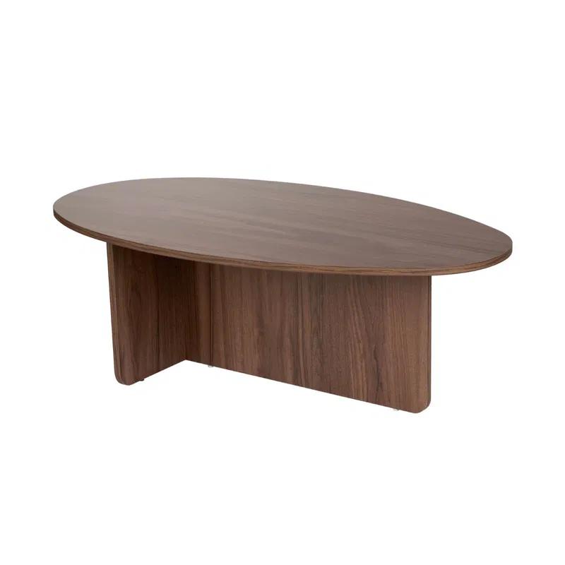 Salontafel met ovale blad L125 cm - ANNA/Calicosy, Huis en Inrichting, Tafels | Salontafels, Ophalen, Japandi, Nieuw, Minder dan 50 cm