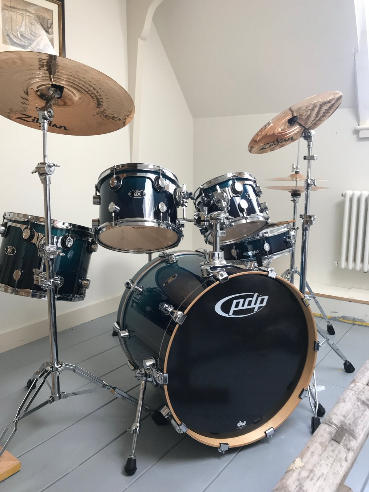 PDP BX pacific blue drumstel, zeer compleet, Ophalen, Zo goed als nieuw