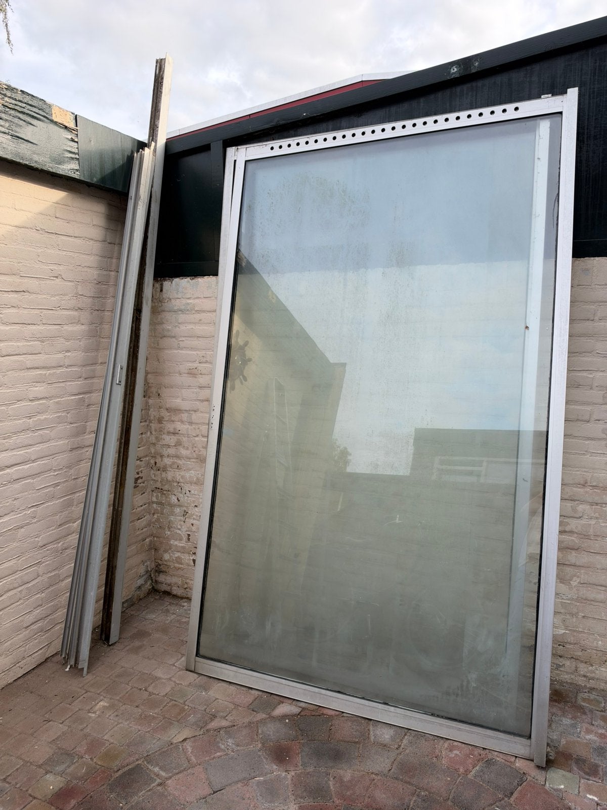 Gratis glazen schuifpui, Doe-het-zelf en Verbouw, Ophalen, Gebruikt, 225 cm of meer, Aluminium