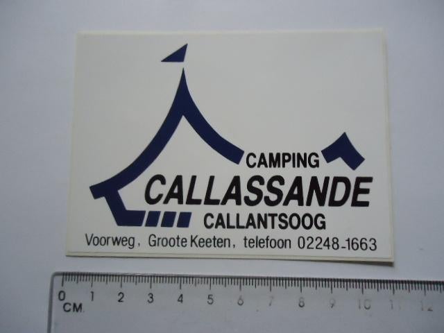 sticker oud Callantsoog camping Callassande camper caravan, Verzenden, Zo goed als nieuw, Bedrijf of Vereniging