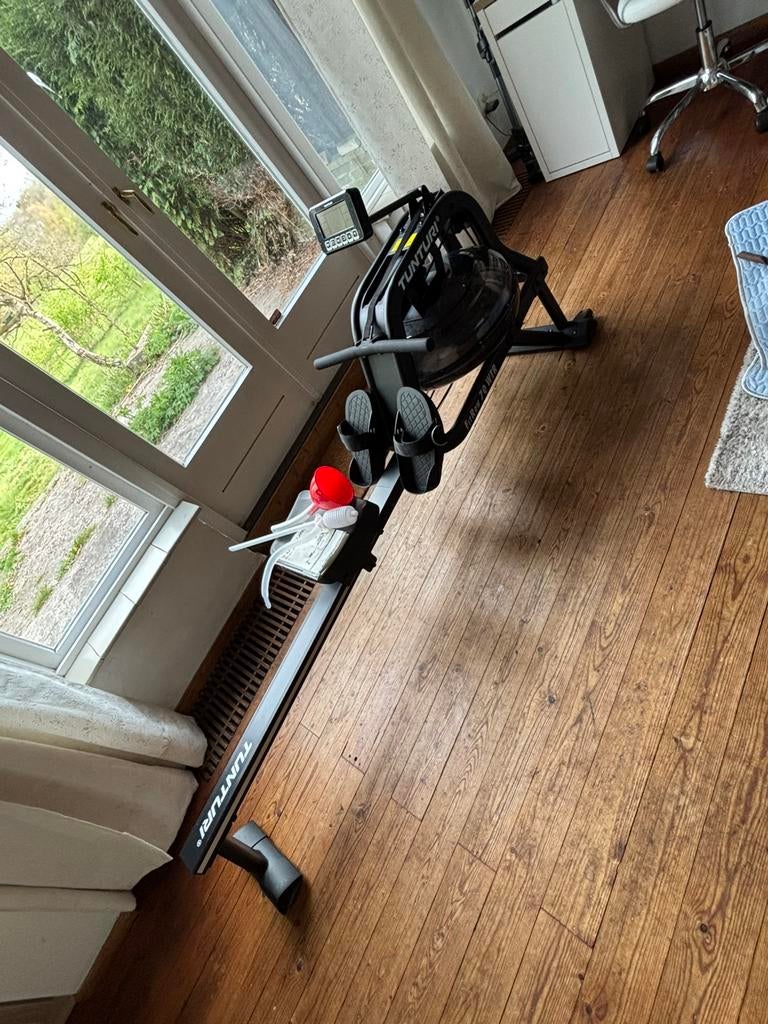 FitRow 70 WTR tunturi, Sport en Fitness, Fitnessapparatuur, Zo goed als nieuw, Roeitrainer, Armen, Benen, Borst, Buik, Rug, Metaal