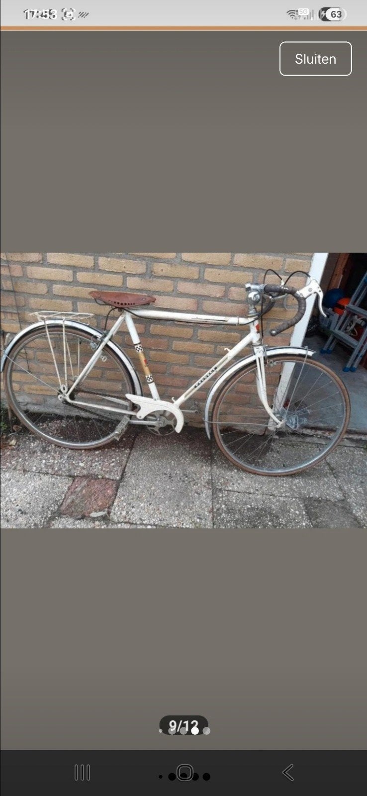 Vintage retro Peugeot racefiets, Fietsen en Brommers, Fietsen | Racefietsen, Gebruikt, Ophalen, Overige merken, 10 tot 15 versnellingen
