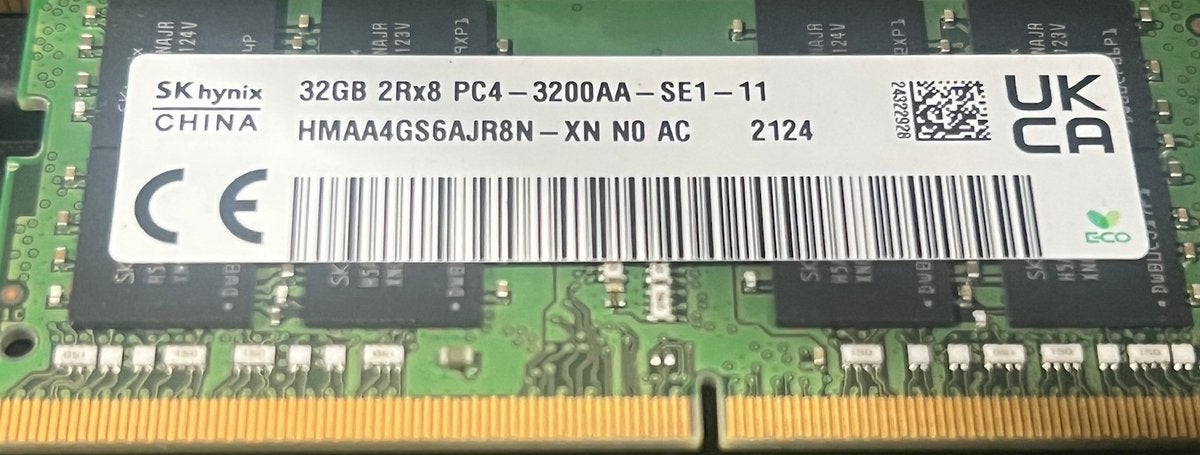 RAM Geheugen: SK hynix 32GB 2Rx8 PC4 3200AA-SE1-11 (laptop), Computers en Software, Gebruikt, 32 GB, Verzenden, Server