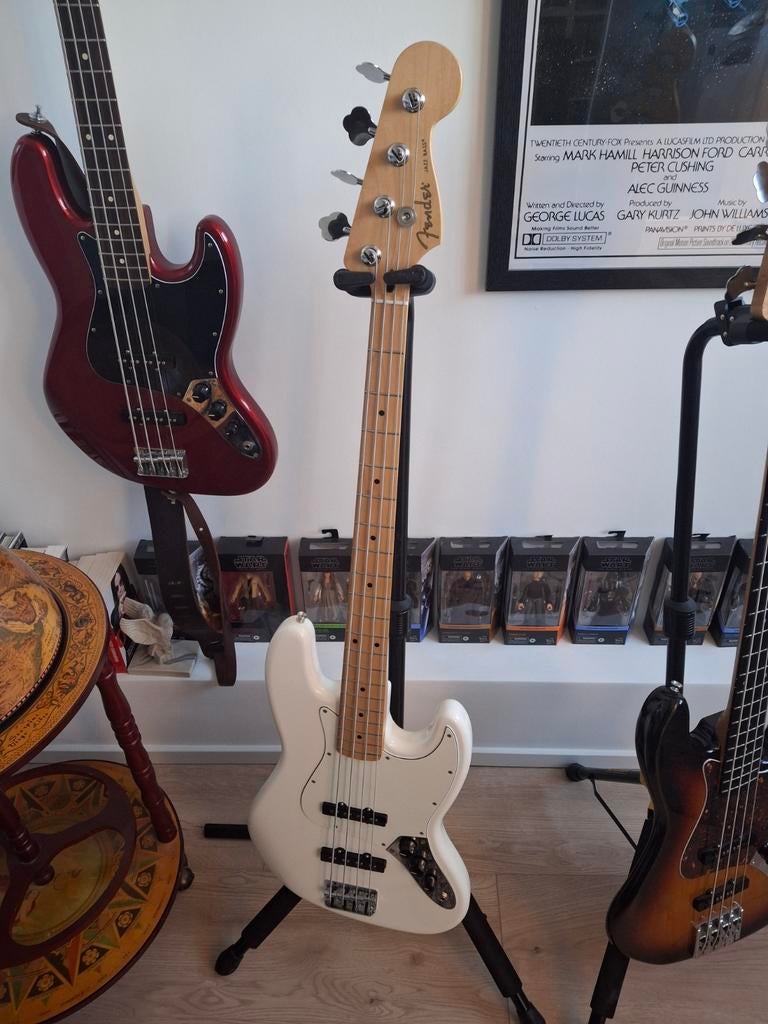 Fender Player Jazz Bass Olympic White MIM, Muziek en Instrumenten, Snaarinstrumenten | Gitaren | Bas, Ophalen of Verzenden, Zo goed als nieuw