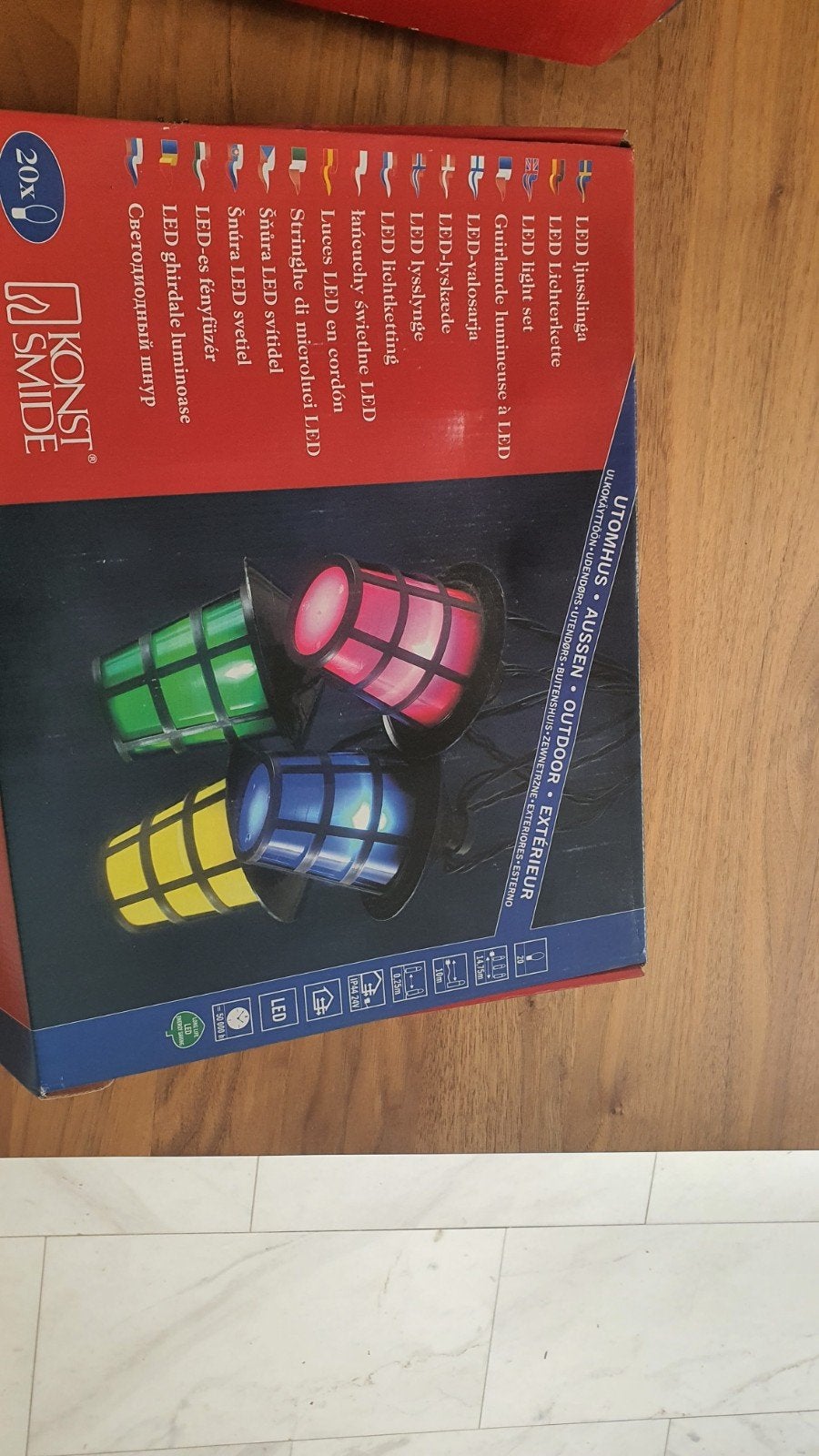 Konst Smide LED Lichtslinger - 20 lantaarns, gekleurd, Kunststof, Minder dan 50 watt, Overige typen, Nieuw