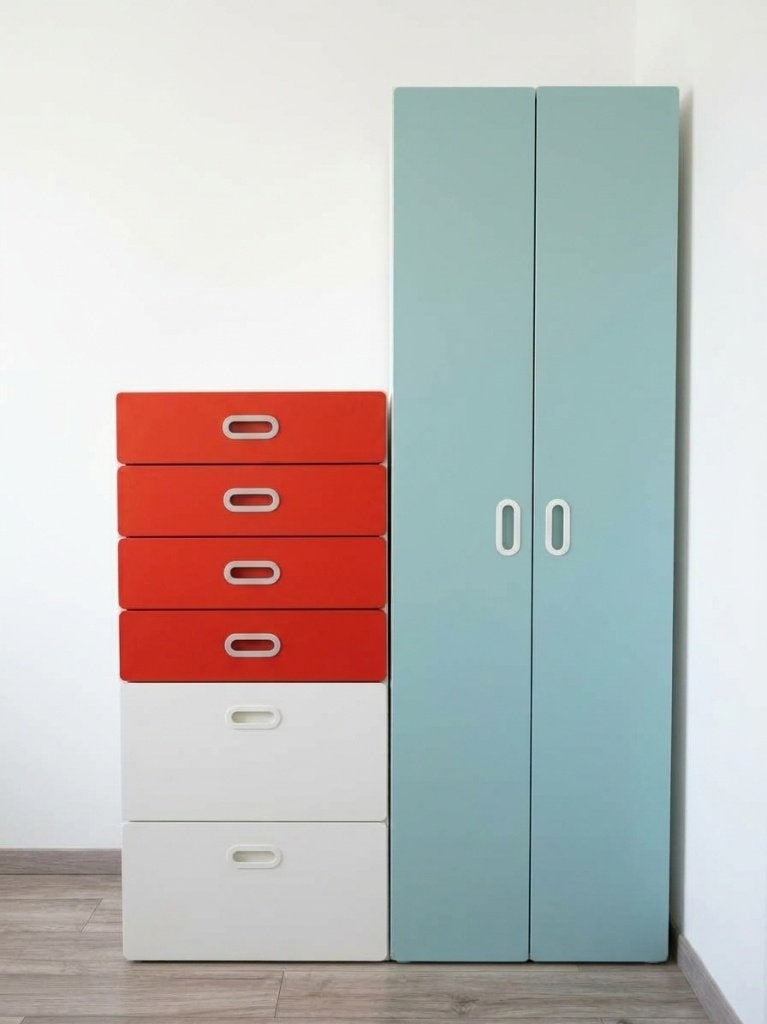 Een kinderkledingkast en een kinderladekast van IKEA, Ophalen, Gebruikt, Minder dan 75 cm, 50 tot 70 cm