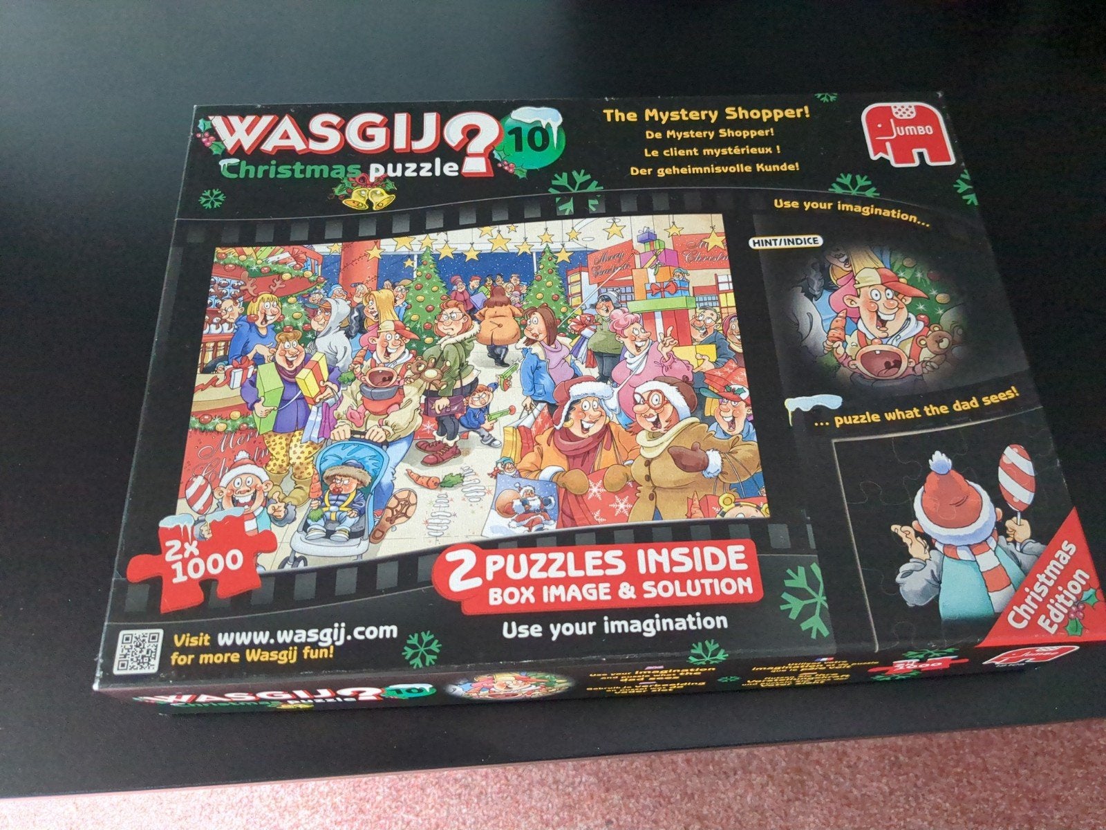 Wasgij Christmas Puzzle 10: The Mystery Shopper! (2x1000), Ophalen, 500 t/m 1500 stukjes, Zo goed als nieuw, Legpuzzel