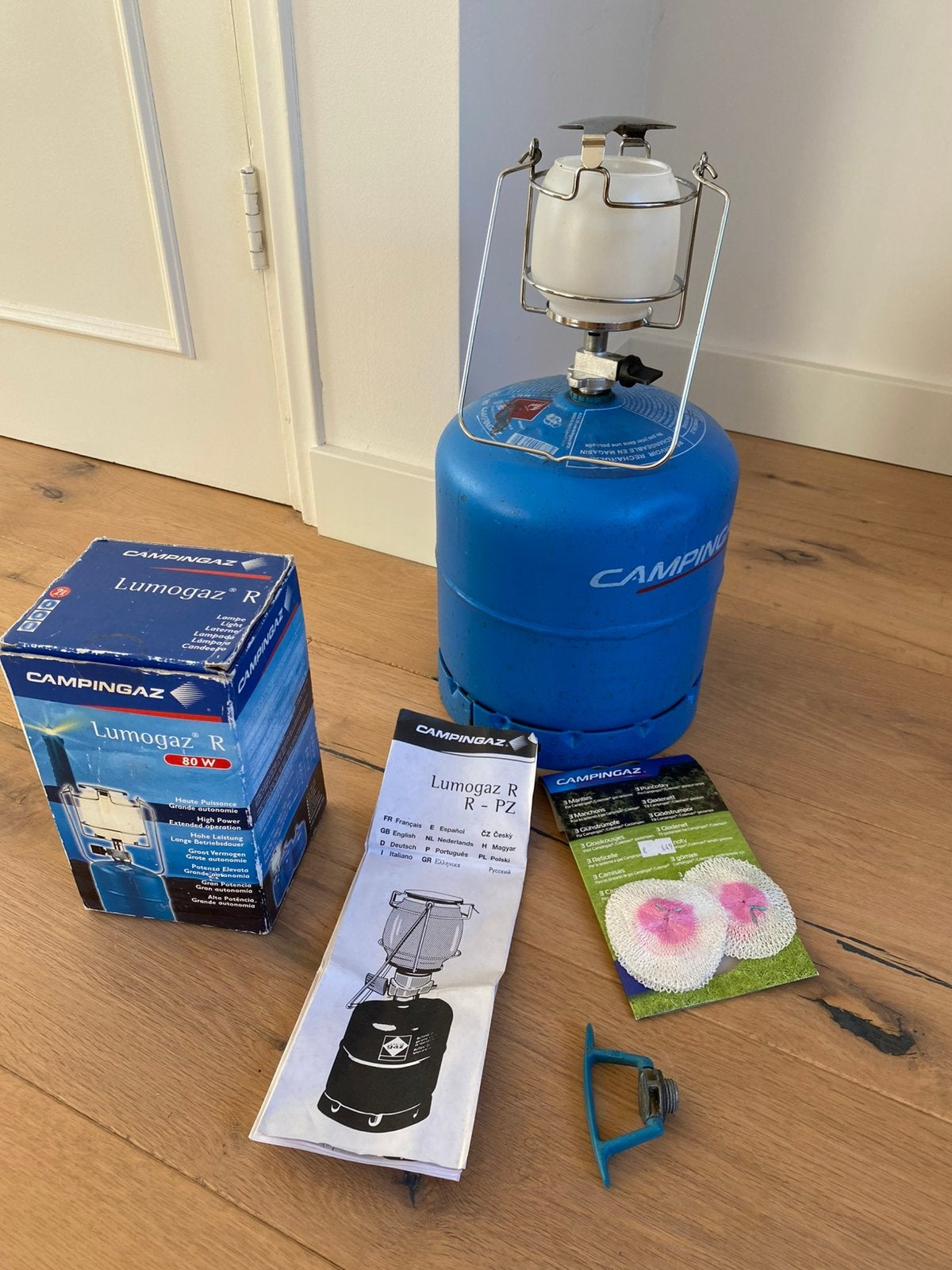 Campingaz Lumogaz R lamp, Ophalen, Gebruikt