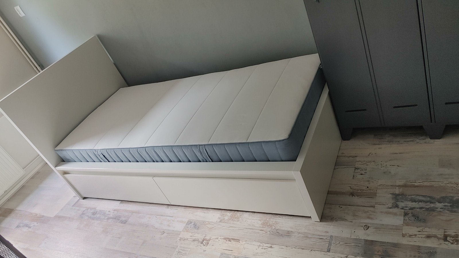IKEA Hemnes bedbank met lades - Wit, Huis en Inrichting, Ophalen, Gebruikt, 90 cm, Eenpersoons