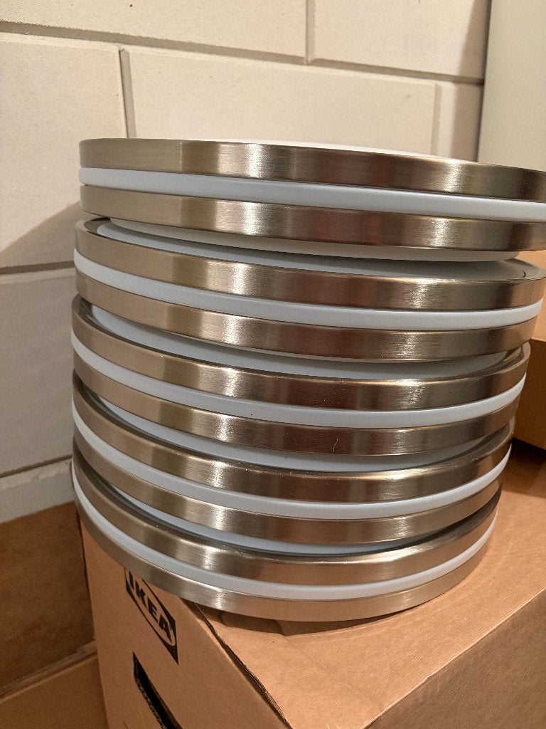 5x FLAIR Musica LED plafonniere chroom Ø36,5 cm, Ophalen, Zilver, Gebruikt, LED