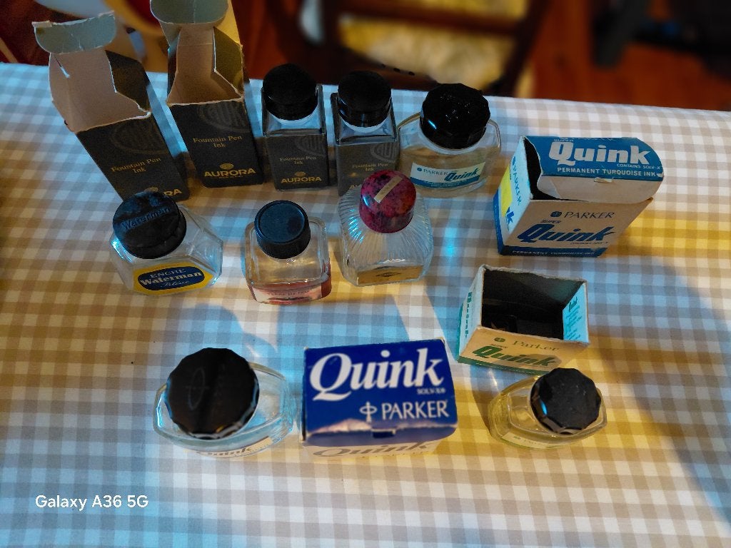 Lot pennen en inktpotten, Overige merken, Gebruikt, Verzenden, Overige typen