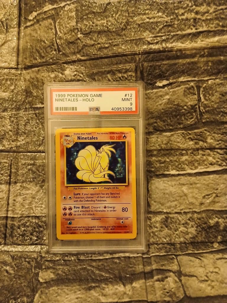 Ninetales Holo 1999 Pokémon Game #12 PSA 9 Mint, Ophalen of Verzenden, Zo goed als nieuw, Losse kaart, Foil