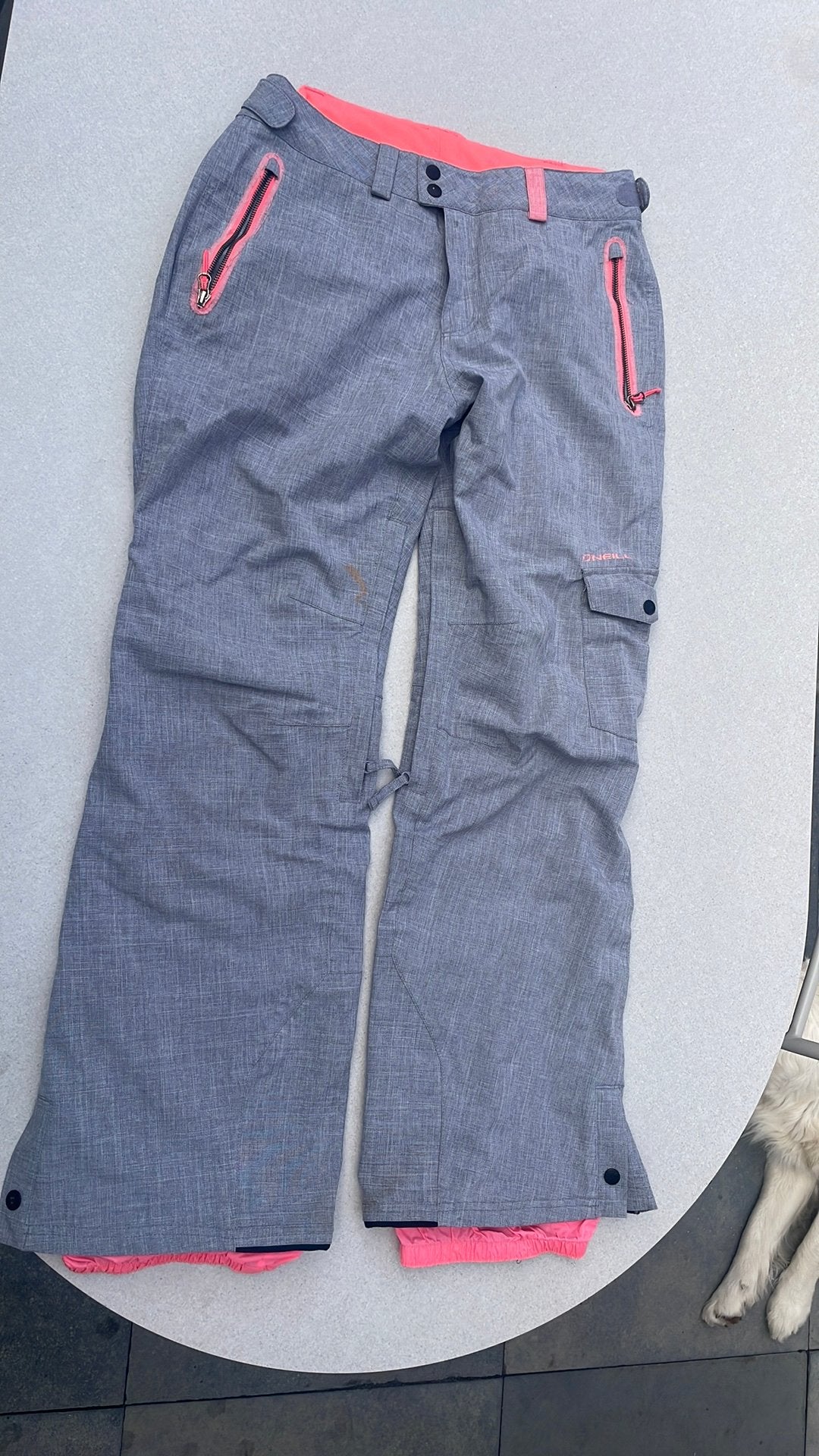 O'Neill skibroek incl jas met fluor accenten maat xl/42, Ophalen of Verzenden, Gedragen, Maat 42/44 (L), Broek