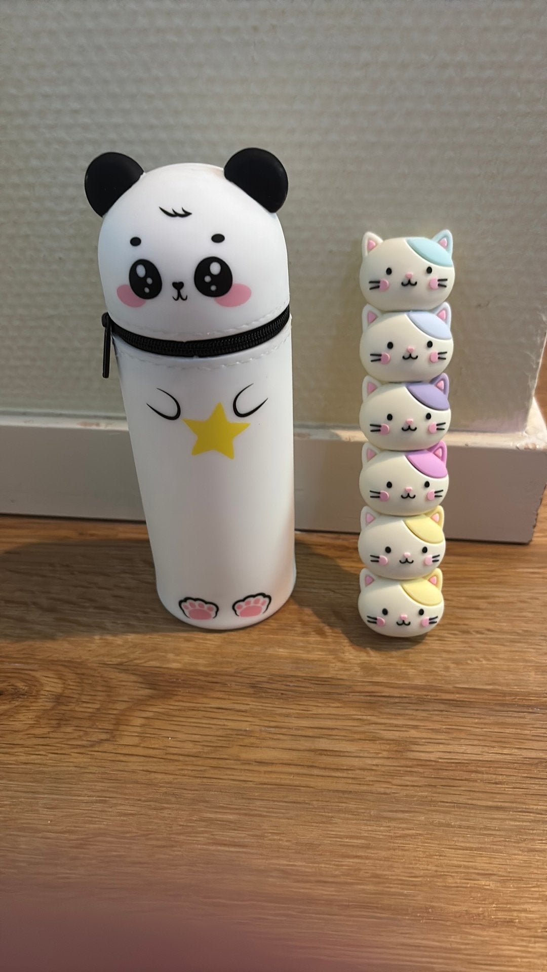 Panda etui en katten markers, Ophalen of Verzenden, Zo goed als nieuw