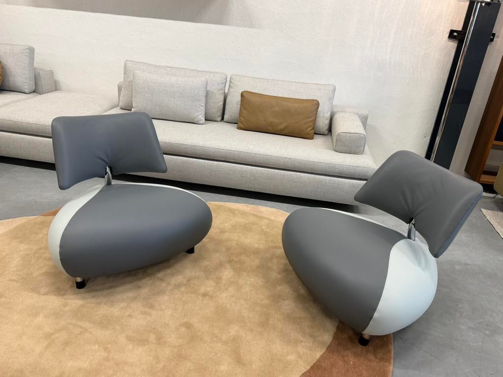 2 Nieuw Leolux PalloneFauteuil Grijs leer Design stoel, Huis en Inrichting, Fauteuils, Leolux, Nieuw, Ophalen of Verzenden, Pode Evidence