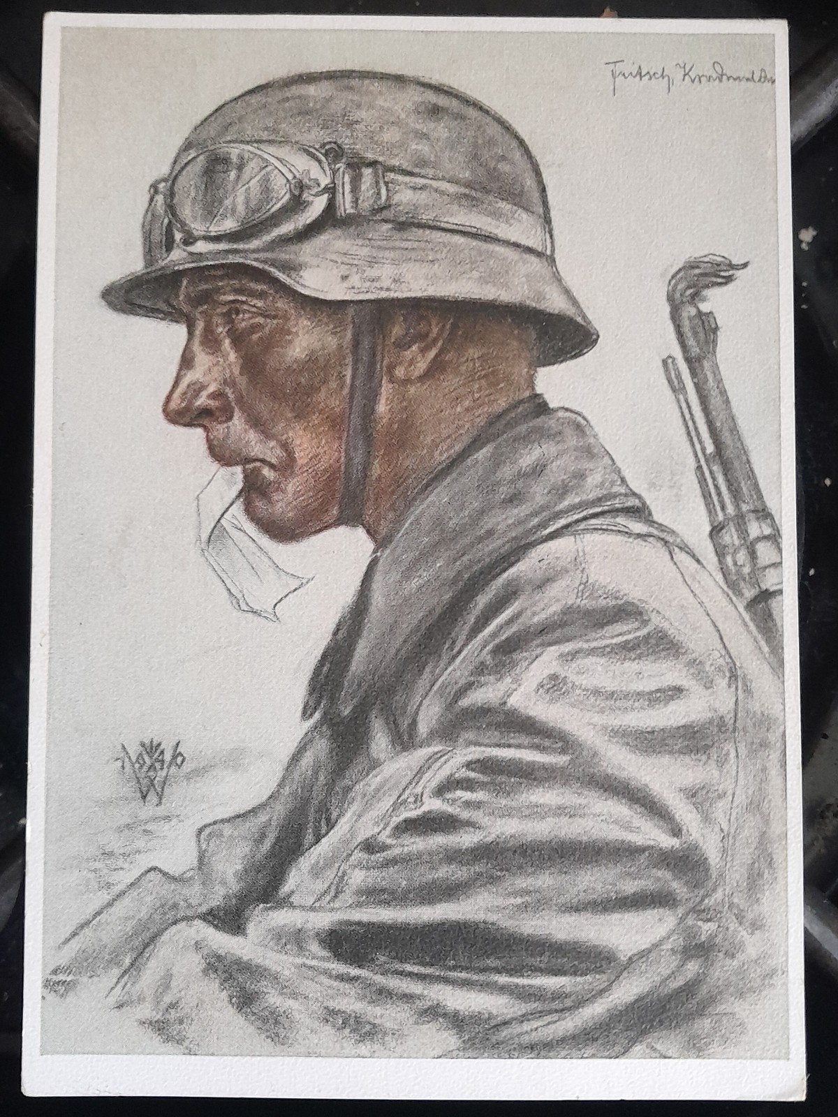 Willrich postkaart Wehrmacht Duitse helm, Verzamelen, Ophalen of Verzenden, Duitsland