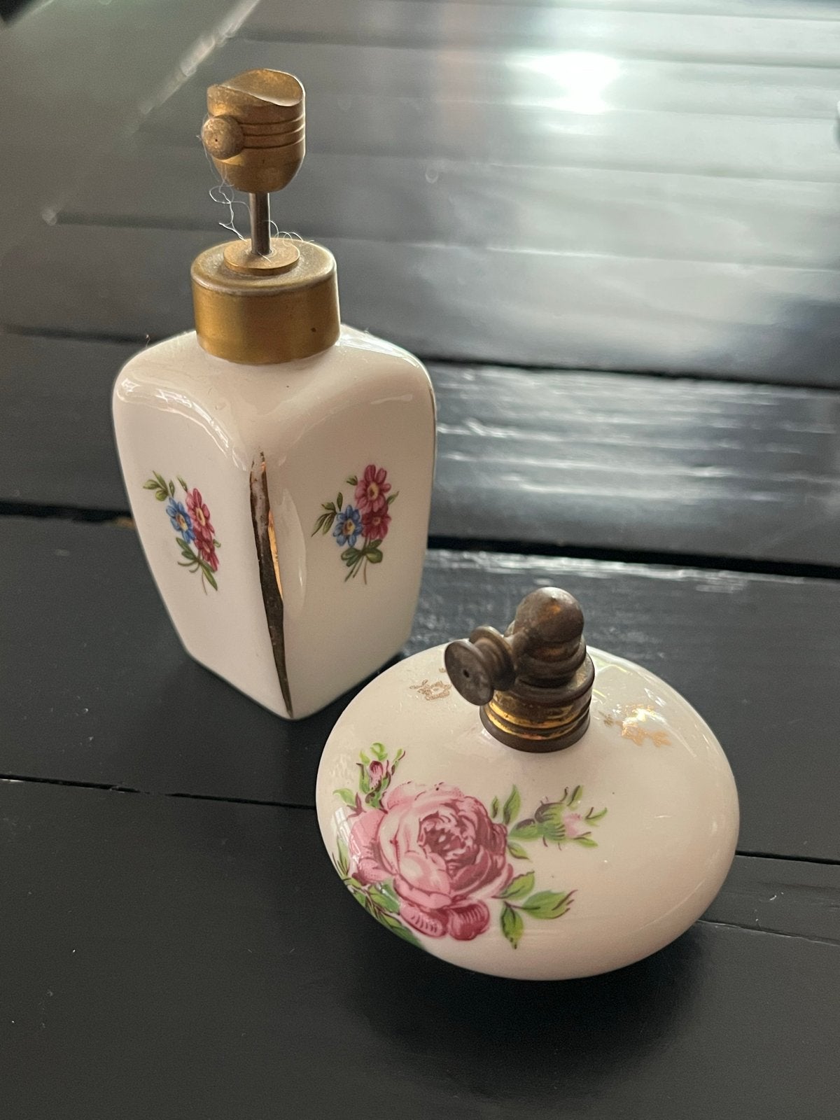 Vintage Beierse Porseleinen Parfumflesjes - Bloemen, Antiek en Kunst, Ophalen