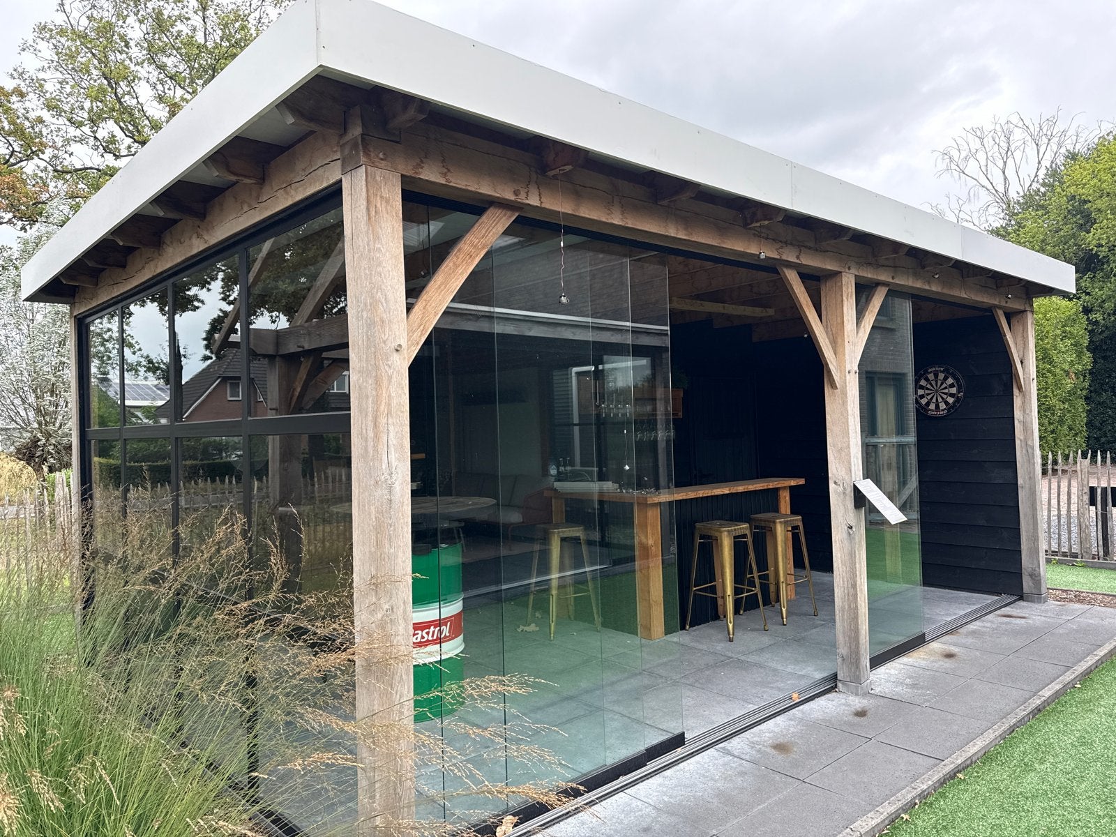 Eiken Showmodel Tuinhuis/Overkapping 6x4m - Zelf afbreken, Tuin en Terras, Tuinhuizen, Ophalen, Gebruikt, 400 cm of meer, 500 cm of meer