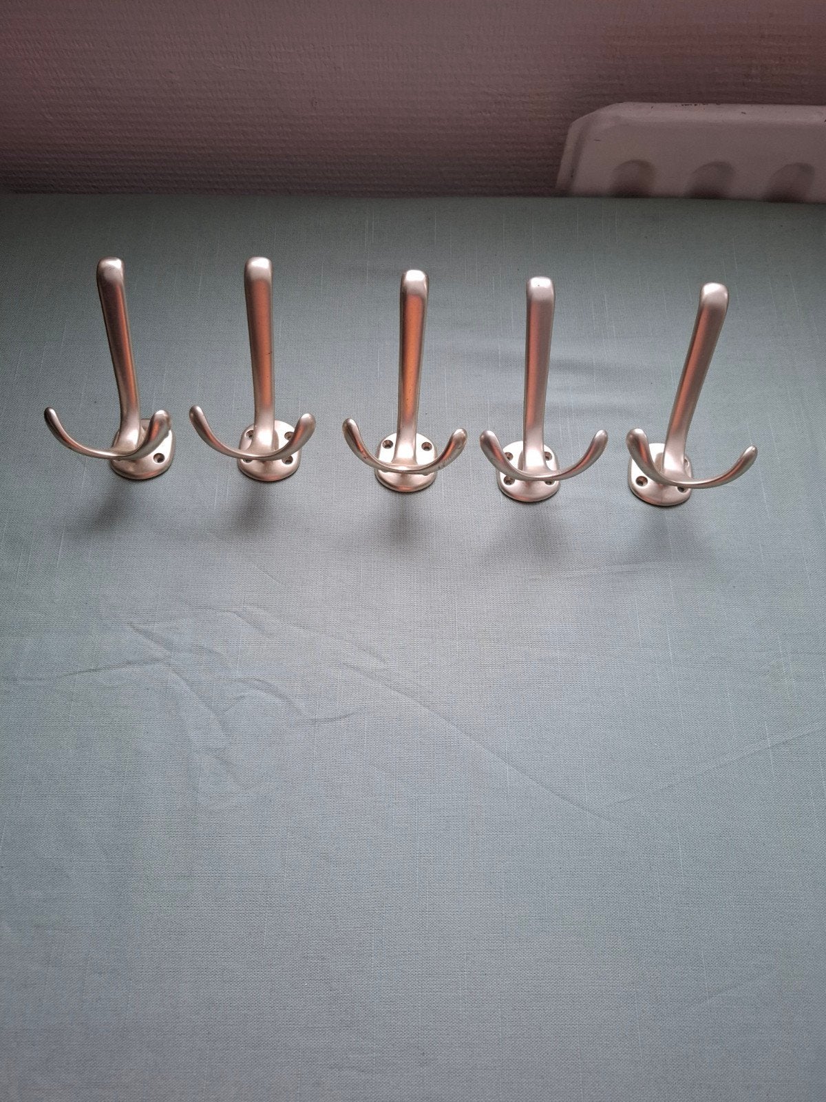 5 kapstokhaken met dubbele haak, Gebruikt, Wandhaken, Ophalen of Verzenden, Minder dan 100 cm
