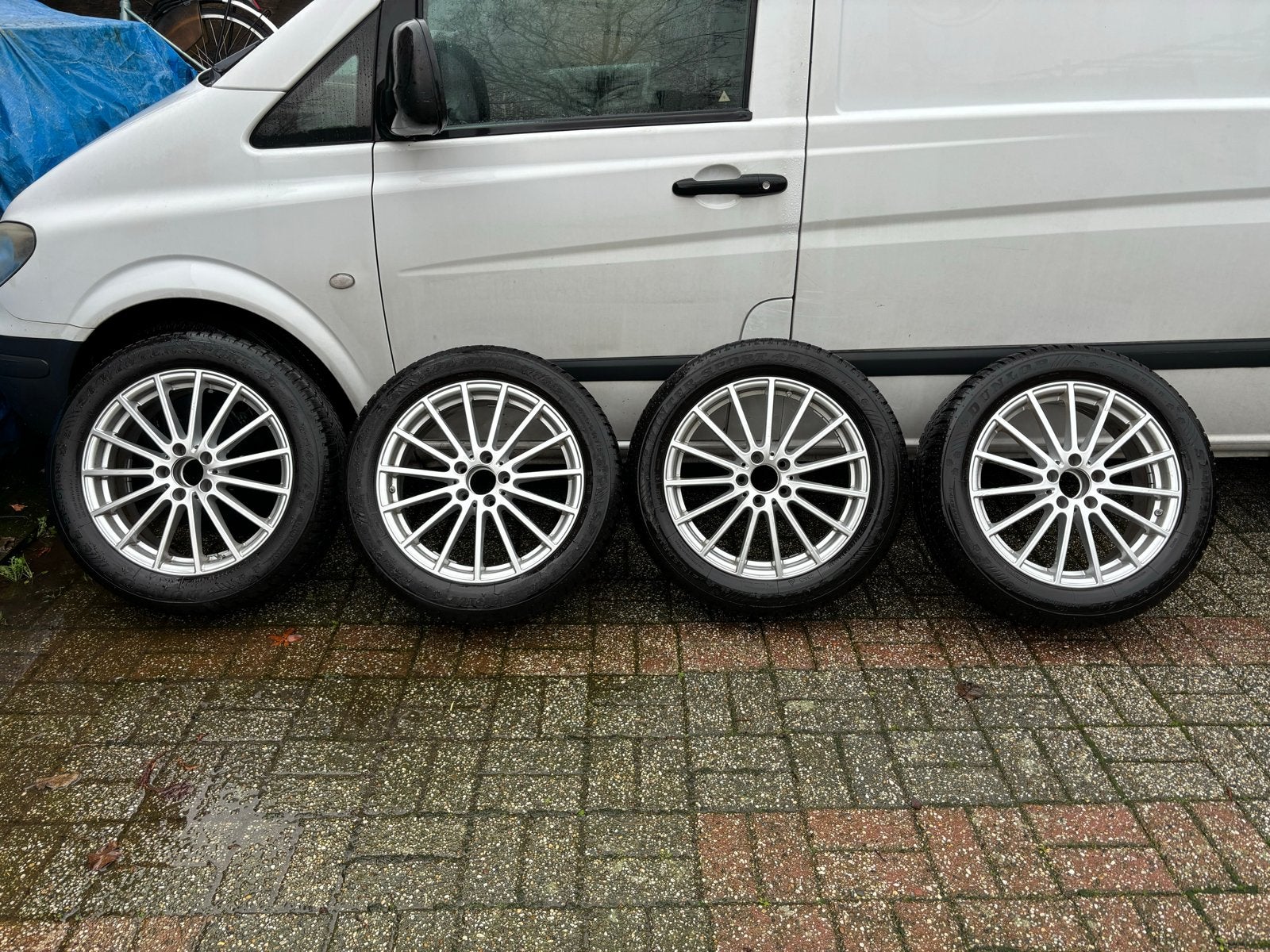 Dunlop Winter Sport 4D winterbanden met velgen 215/55R18, Ophalen, 18 inch, Banden en Velgen, Winterbanden