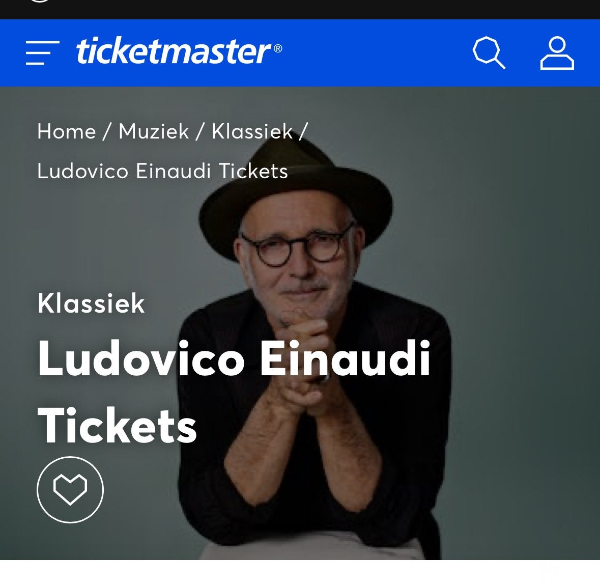 1e rangs ticket Ludovico Einaudi 6 juli Ziggodome Amsterdam, Eén persoon, Juli