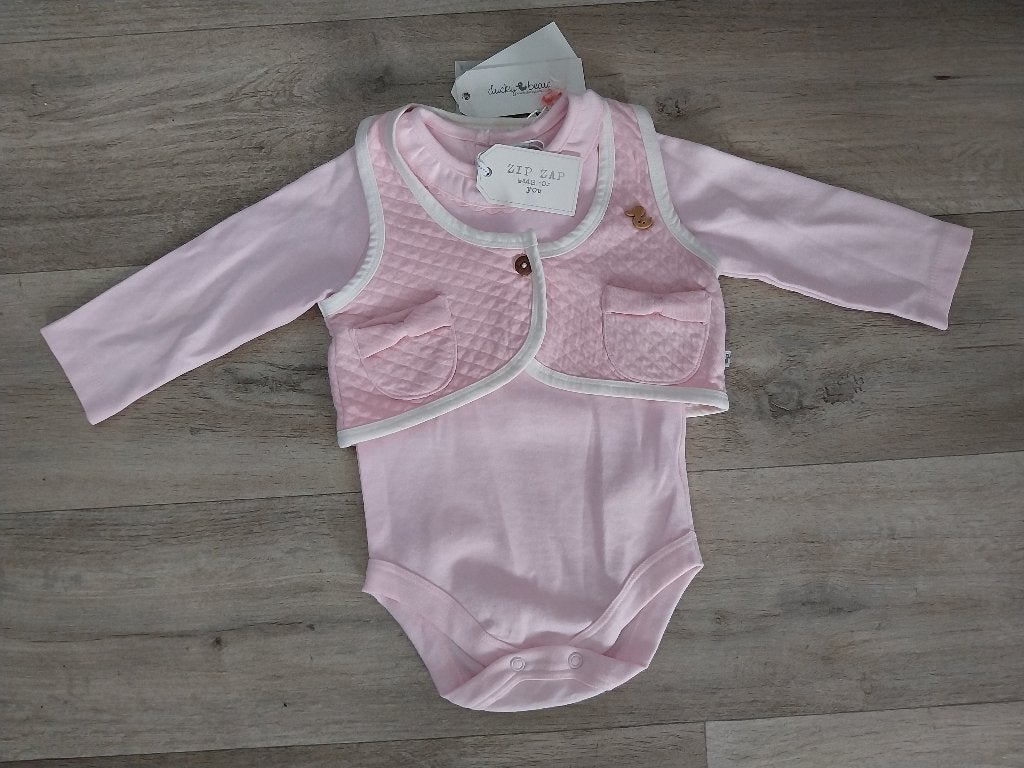 Setje van rompertje en Ducky Beau giletje maat 74 NIEUW, Kinderen en Baby's, Babykleding | Maat 74, Meisje, Nieuw, Ophalen of Verzenden