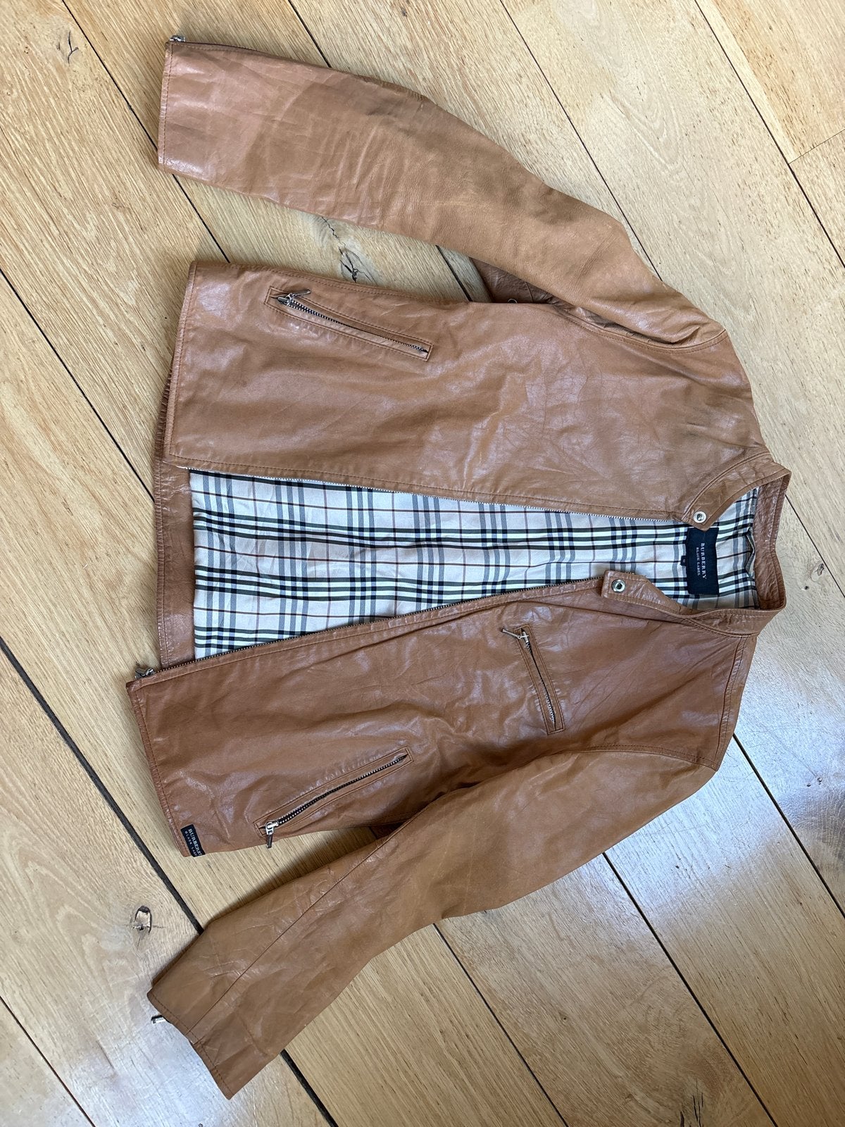 Vintage Burberry Black Label Leren Jas - Maat M, Kleding | Heren, Ophalen of Verzenden, Gedragen, Maat 48/50 (M), Bruin