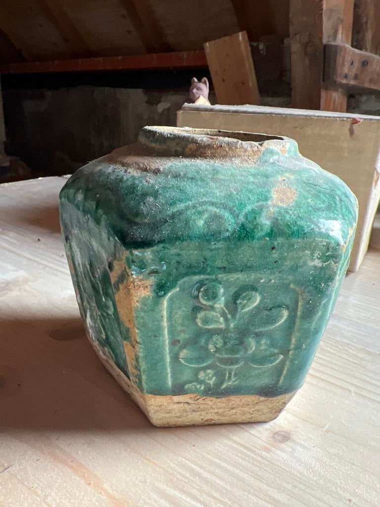 Antieke Chinese Shiwan gemberpot, Ophalen of Verzenden