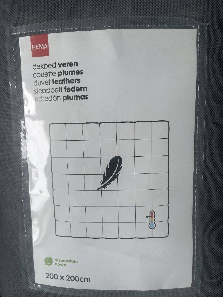 Hema duvet feathers 2m*2m, Wit, Tweepersoons, Ophalen of Verzenden, Deken of Dekbed