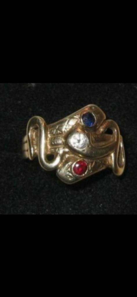 Gezocht een ouder model gouden slangenring, Sieraden, Tassen en Uiterlijk, Ophalen of Verzenden, Zo goed als nieuw, Goud, Dame