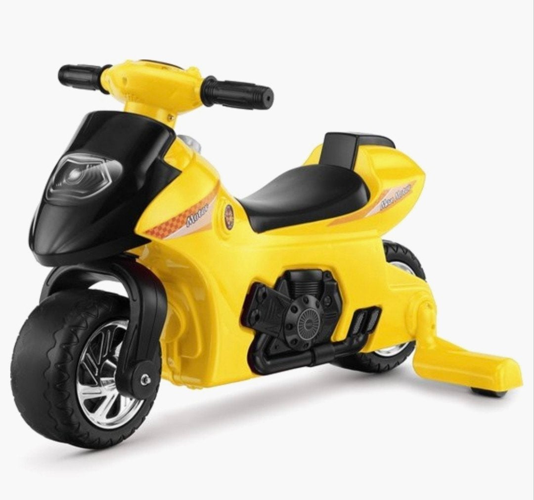 Gele Max Kids Loopmotor (kan met zijwielen) met LED & Geluid, Ophalen of Verzenden