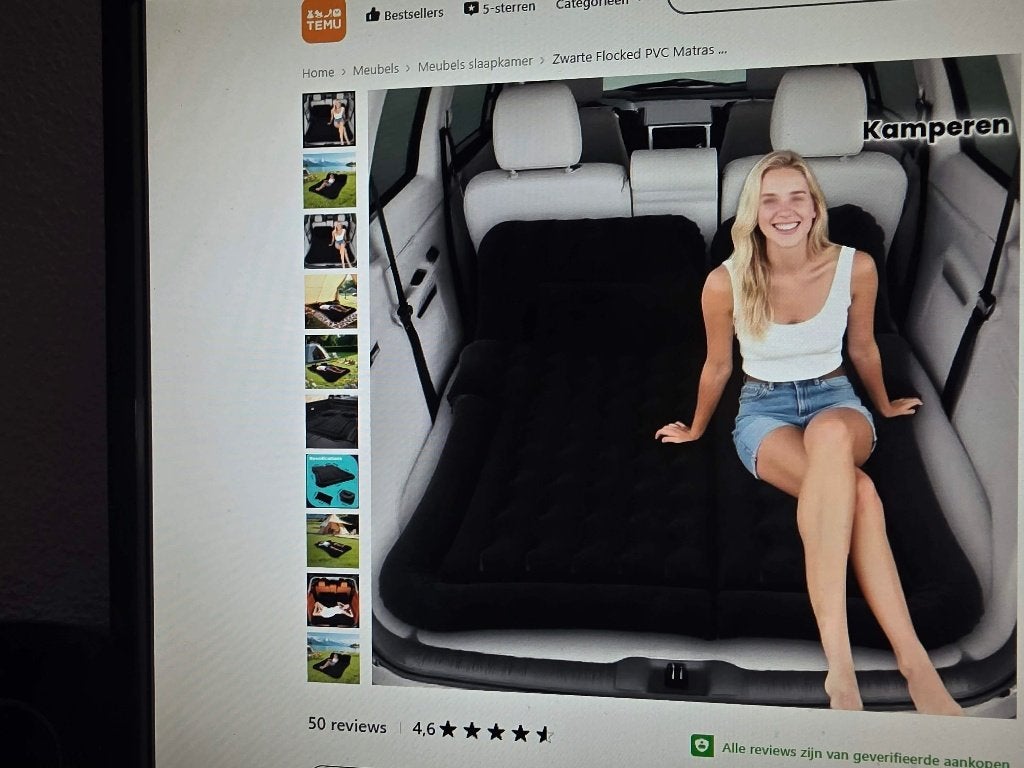 LUCHTMATRAS NIEUW VOOR AUTO OF ELDERS MET POMP NIEUW, Caravans en Kamperen, Luchtbedden, Ophalen of Verzenden, Zo goed als nieuw