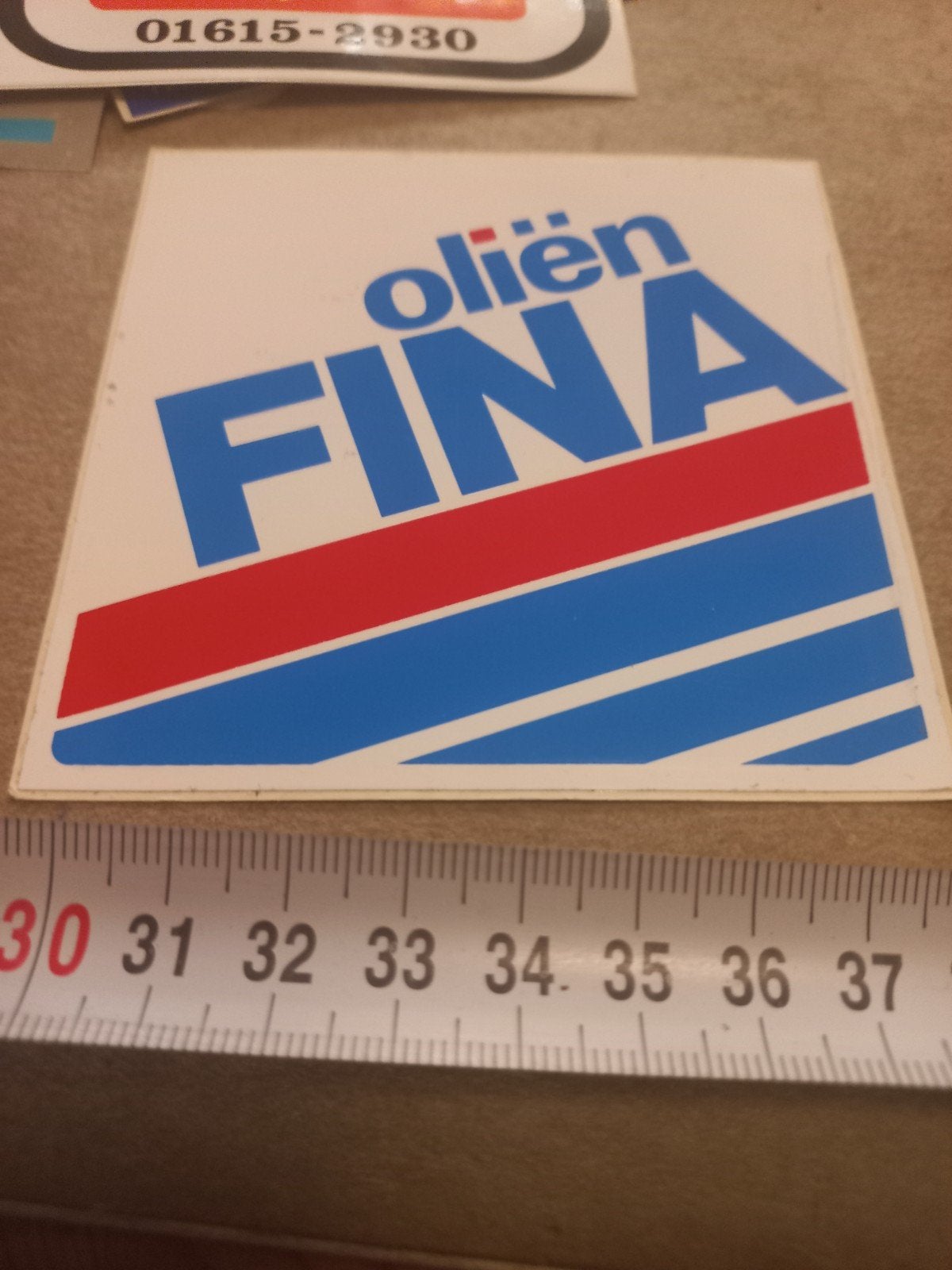 Vintage FINA Oliën Sticker - Klassieke Auto/Motor Decal, Ophalen of Verzenden